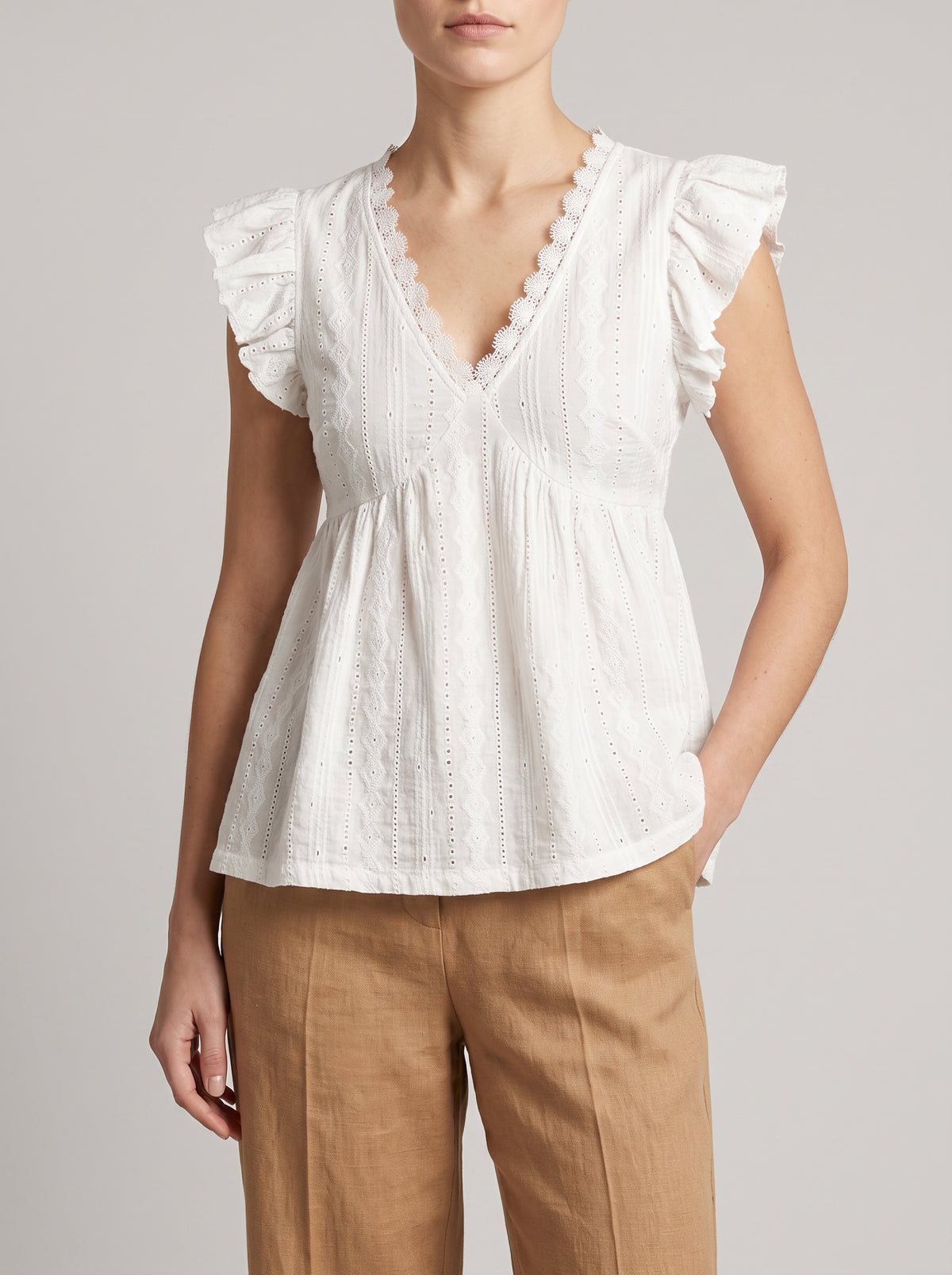 Beatrice Ruffled V-Neck Blouse