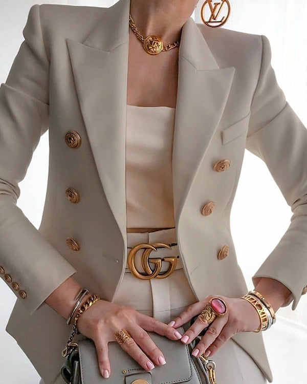 Tailleur Blazer Croisé Décontracté