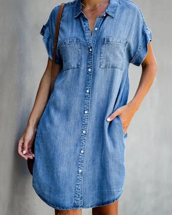 Robe Chemise en Denim, Coupe Ample