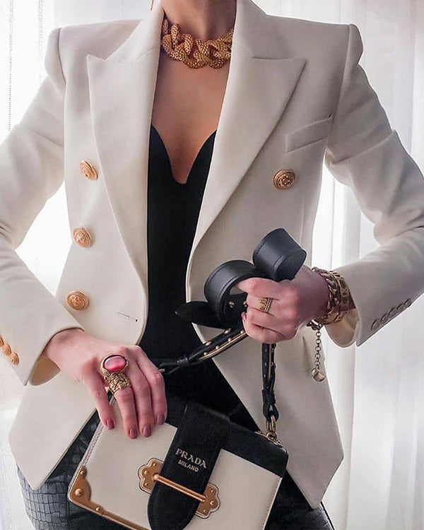 Tailleur Blazer Croisé Décontracté