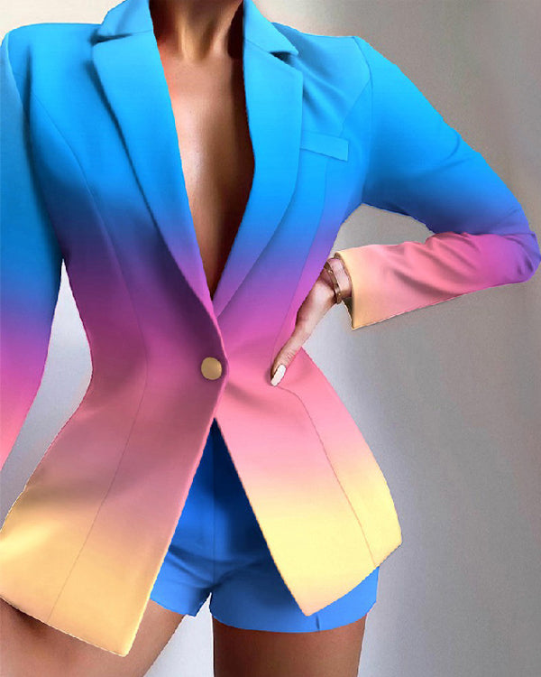 Ensemble Blazer Couleurs Vives et Pantalon, 2 Pièces