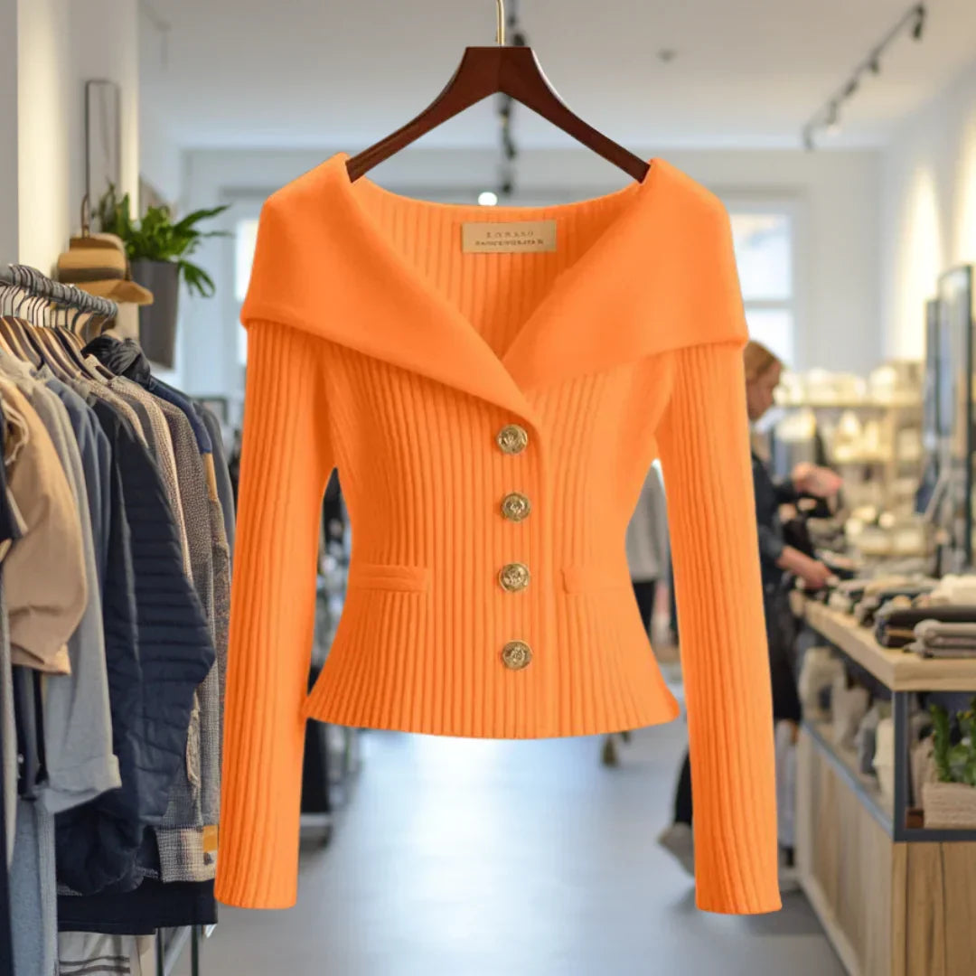 MORGANE — Cardigan Boutonné à Col Large