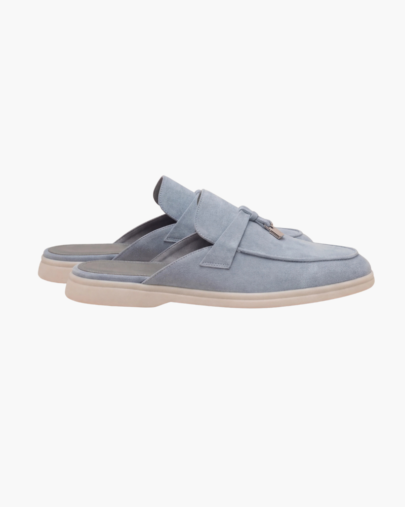 Mule Saint-Tropez bleu ciel — profil