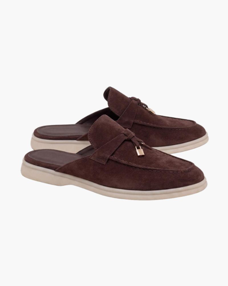 Mule Saint-Tropez marron — profil
