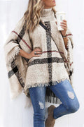 Pull Poncho Cape Imprimé Façon Burberry