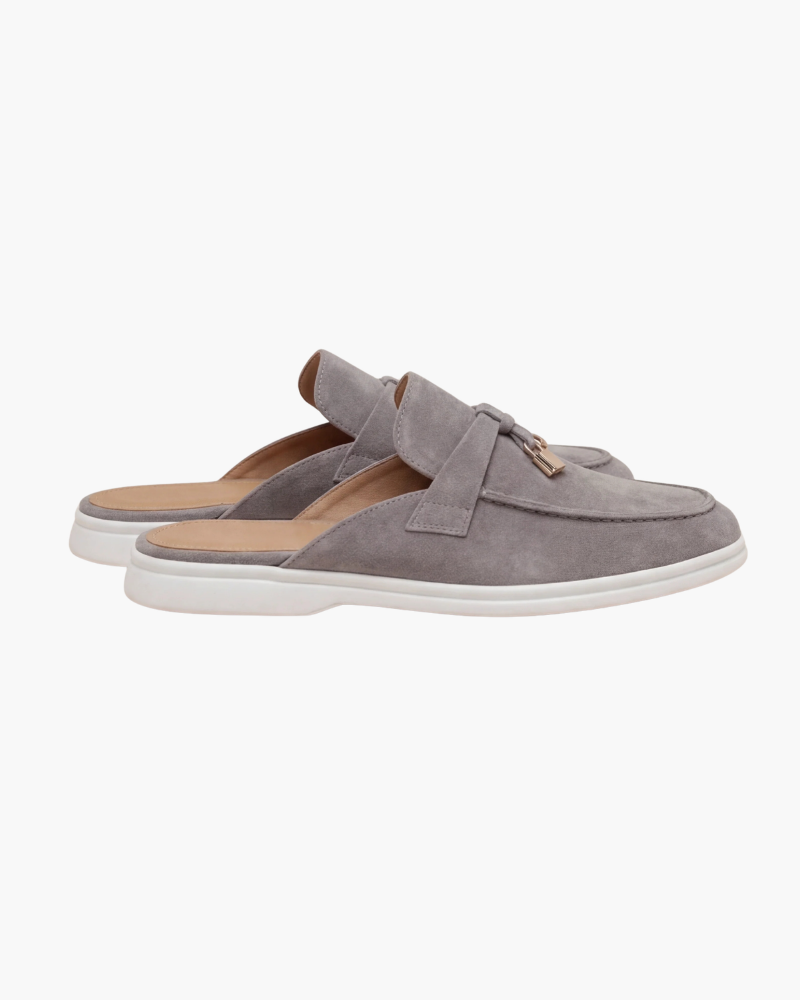 Mule Saint-Tropez gris clair — profil