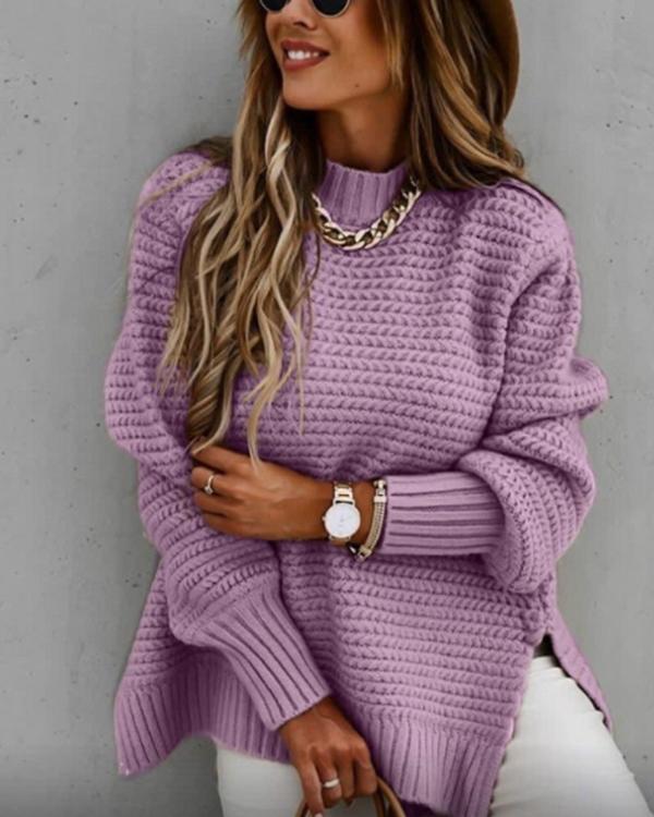 Pull Torsadé Fendu, Coupe Ample