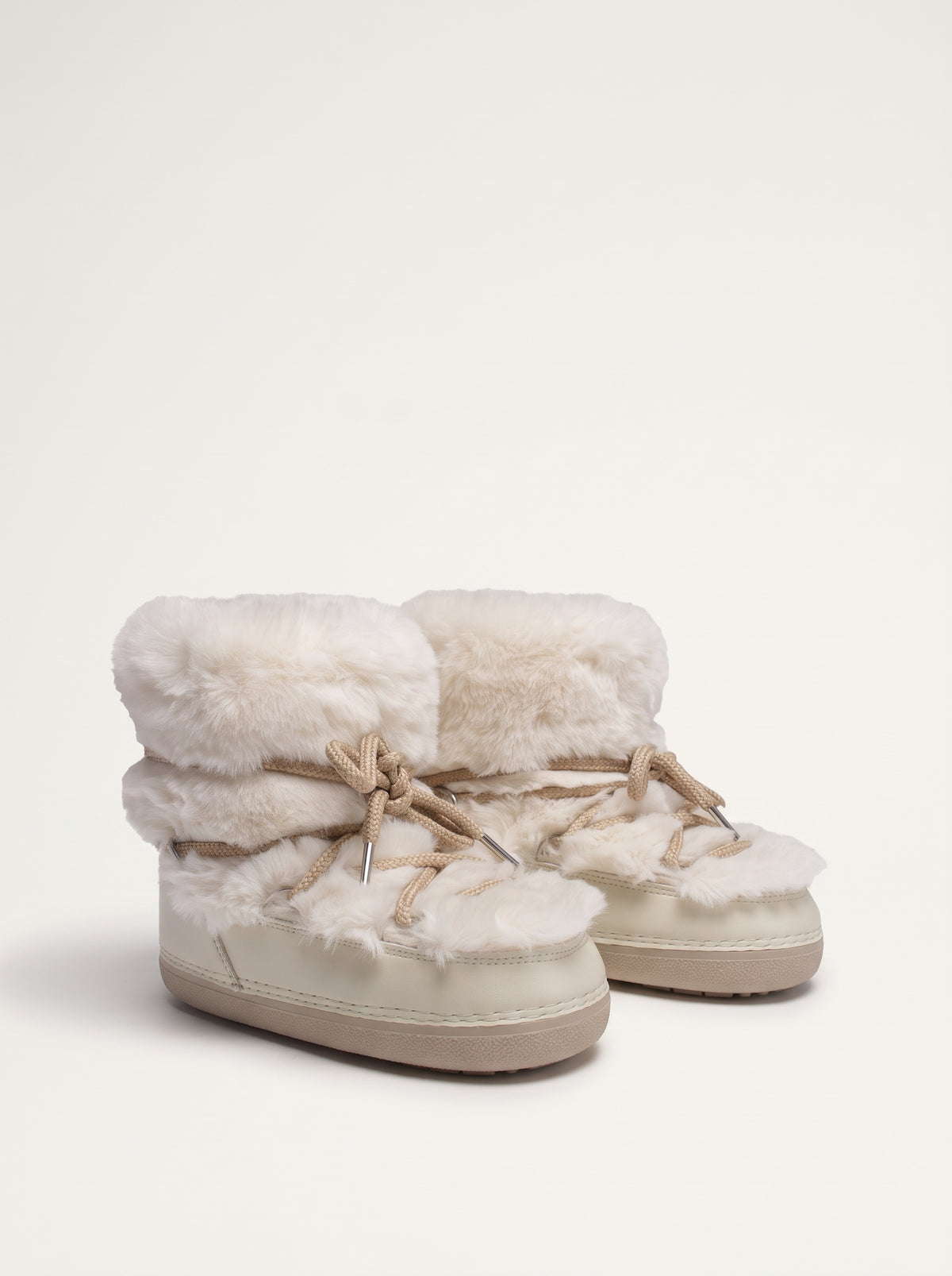 Cleo Lined Platform Snow Boots — Beige Low