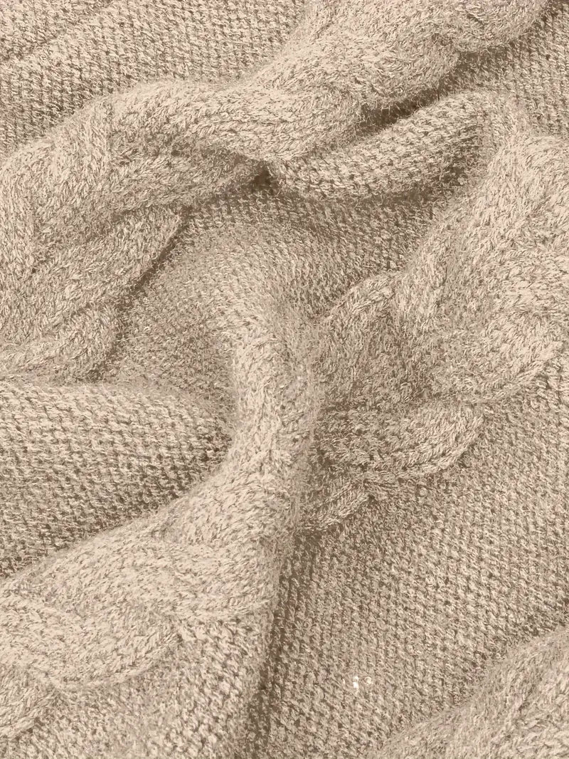 MADELEINE — Robe à Col Roulé en Maille Torsadée