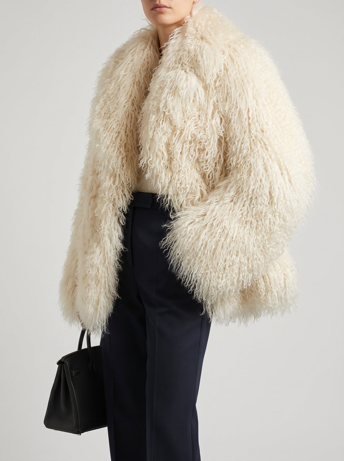 Reese Short Faux Fur Coat — White