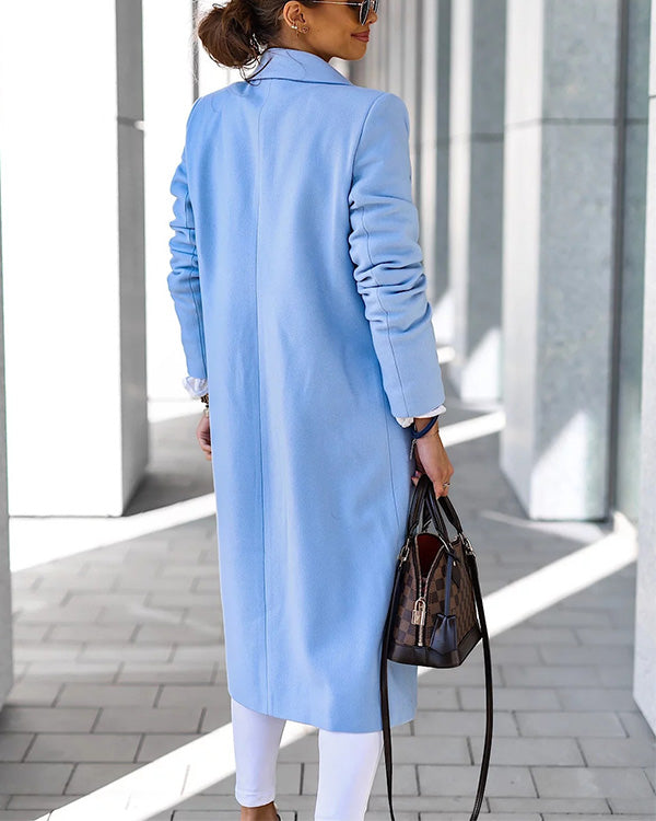 Manteau en Laine Droit, Style Britannique