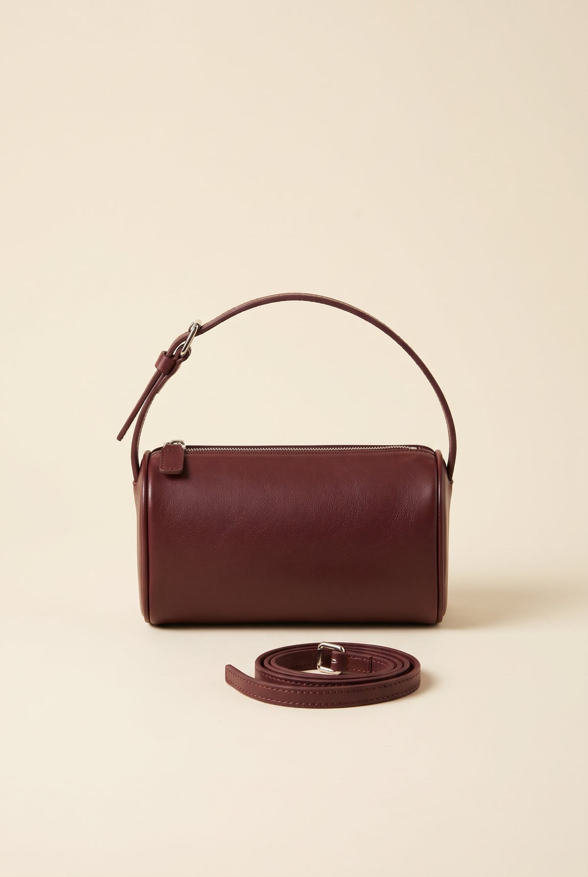 Bianca Compact Faux Leather Shoulder Bag — Red