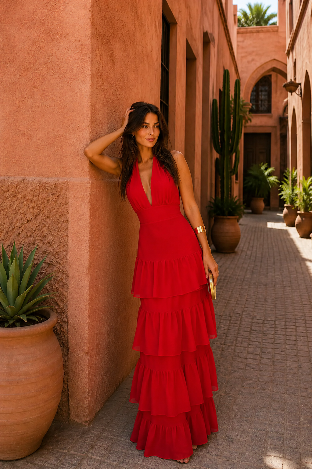 Manila · Robe Longue Rouge