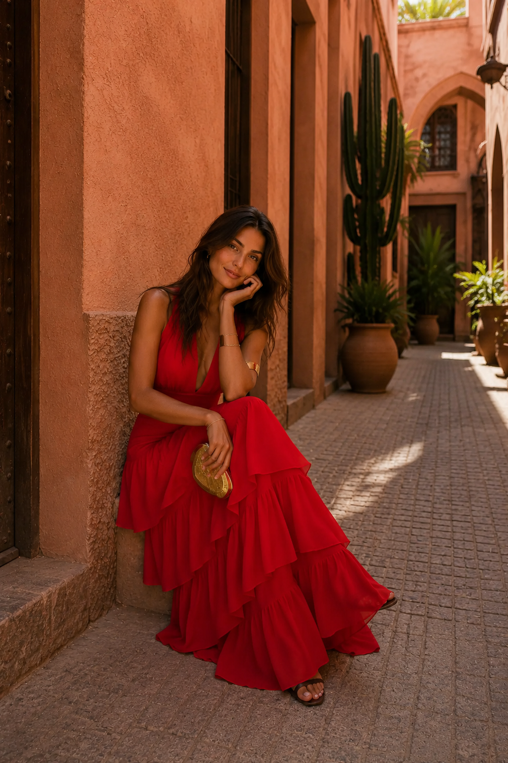 Manila · Robe Longue Rouge