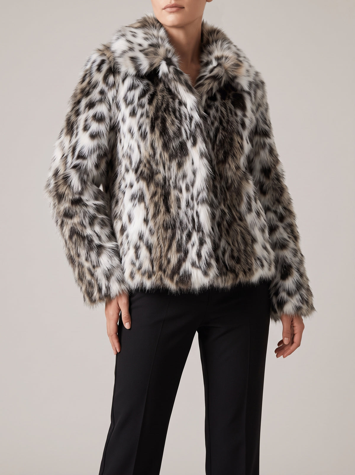 Nora Leopard-Print Faux Fur Coat