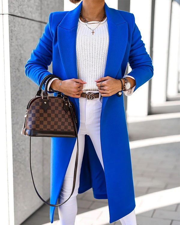 Manteau en Laine Droit, Style Britannique