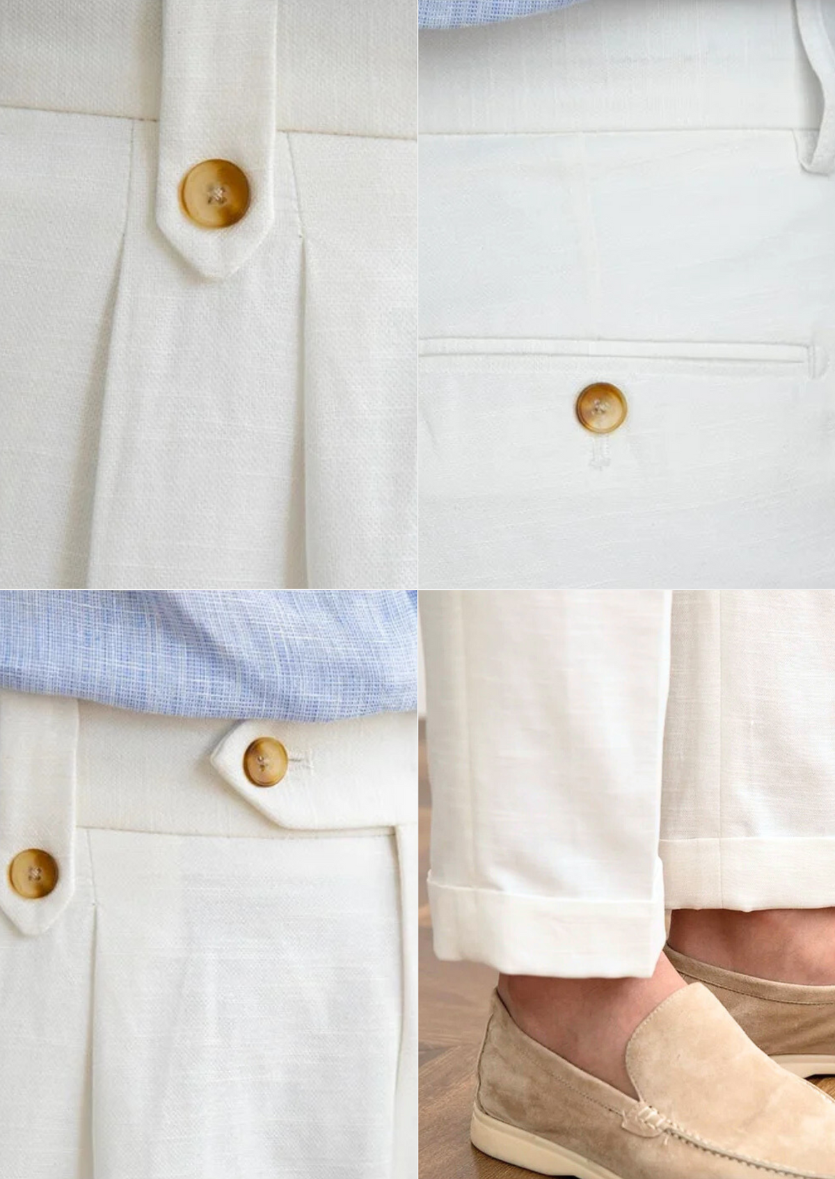 Pantalon côtier à pinces Cagliari blanc