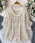 Ensemble Crochet Bohème Top Ajouré et Jupe