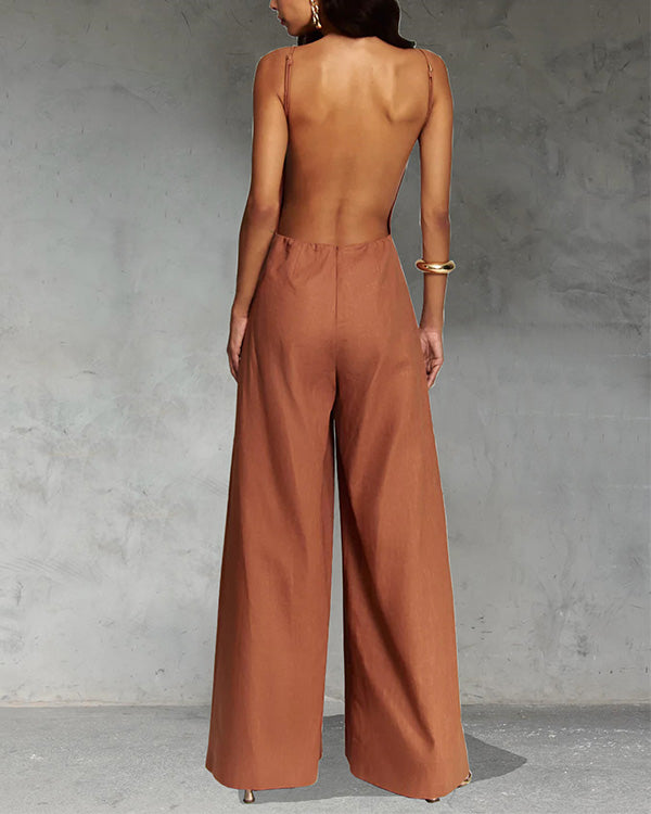 Combinaison Pantalon Large, Dos Nu