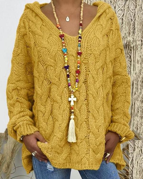 Pull à Capuche Style Rétro Artisanal