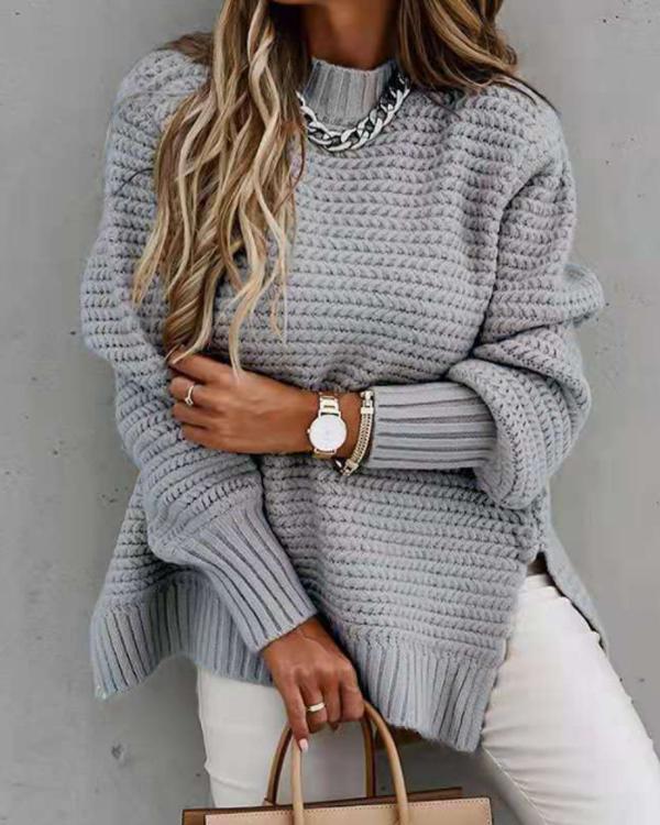 Pull Torsadé Fendu, Coupe Ample