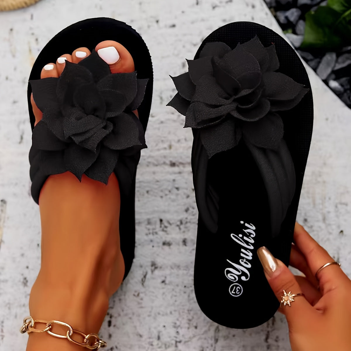 Oréane Paris · Sandales Fleur Élégante Livia