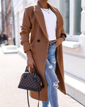 Manteau en Laine Droit, Style Britannique