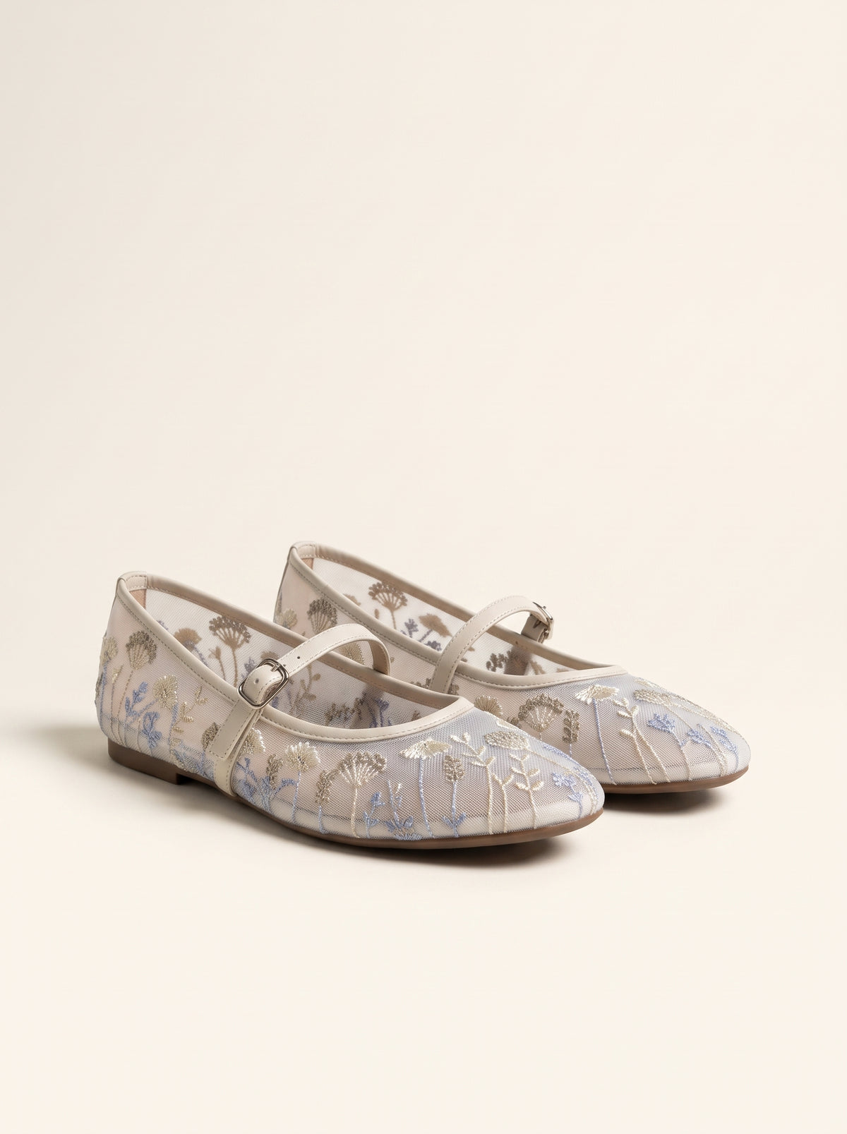 Ballerines Priscilla en résille brodée
