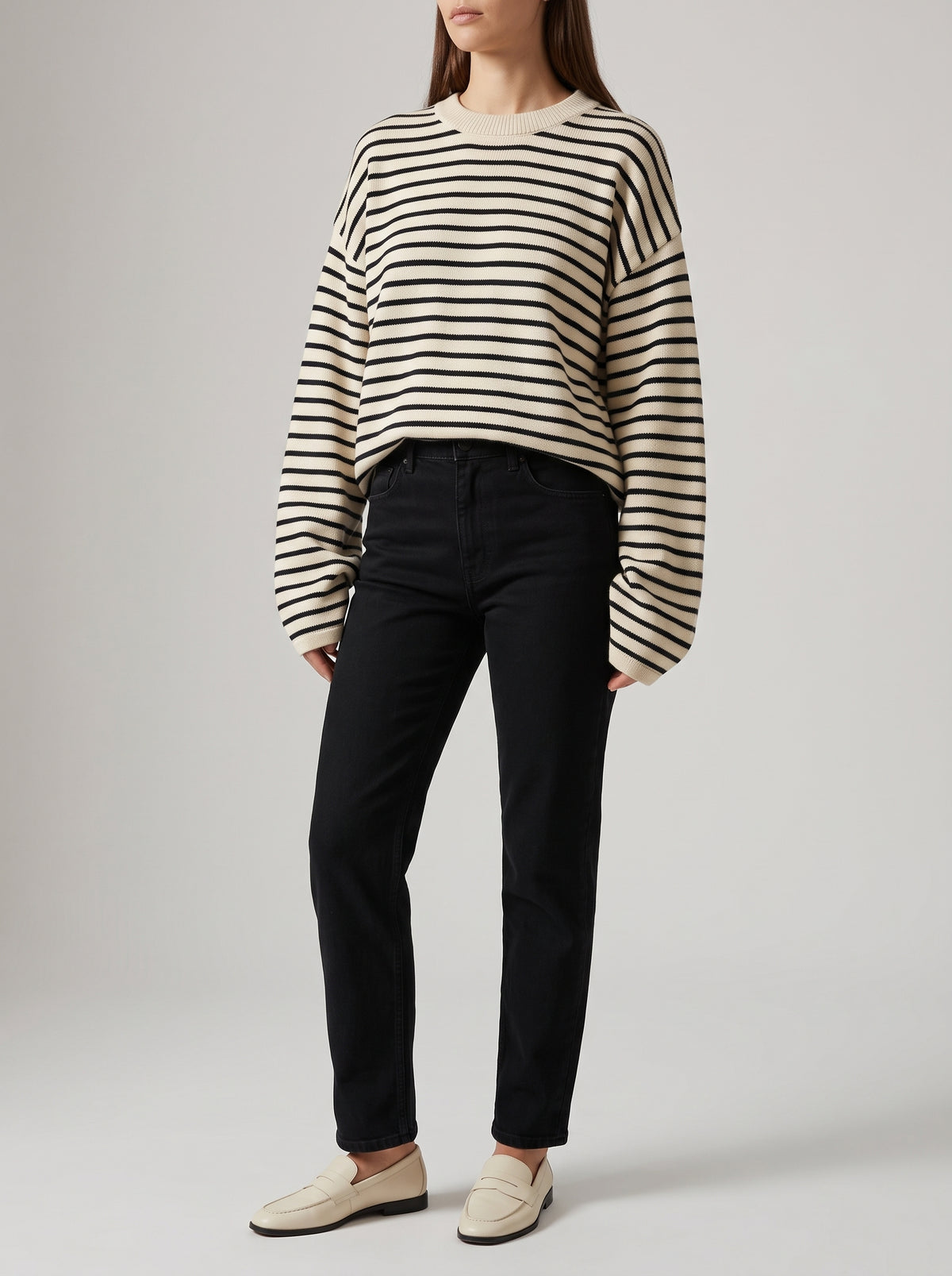 Vivien Oversized Striped Knitted Jumper - Yellow