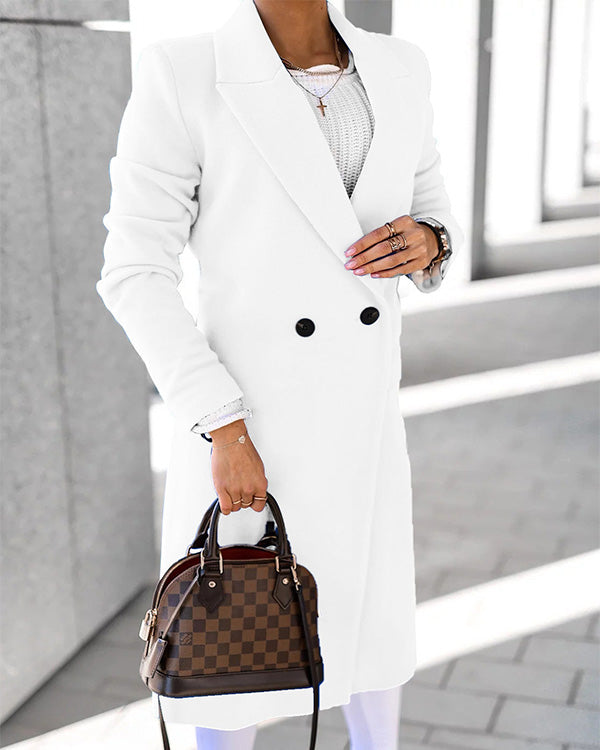 Manteau en Laine Droit, Style Britannique