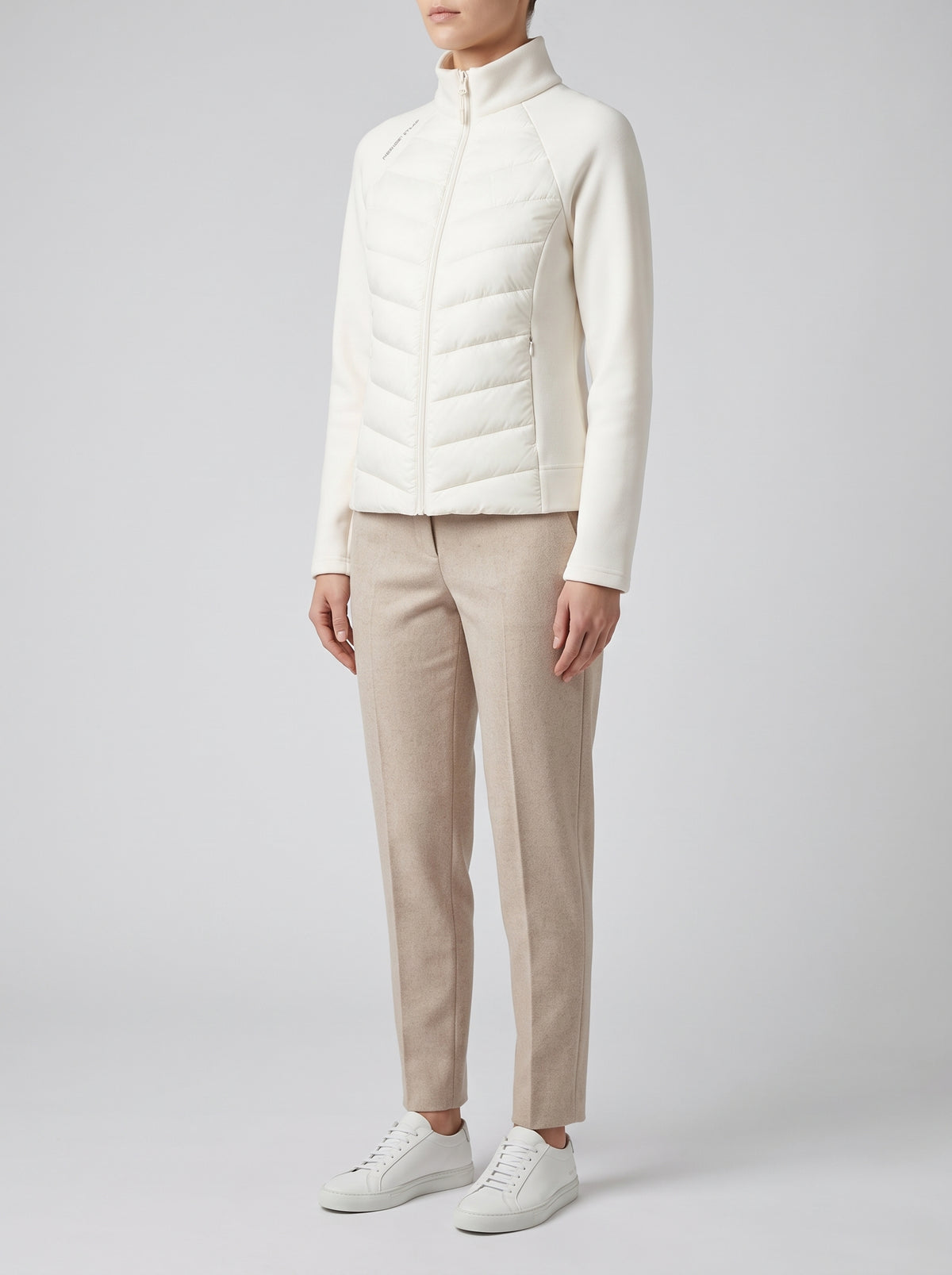 Pauline Fitted Quilted Coat — White