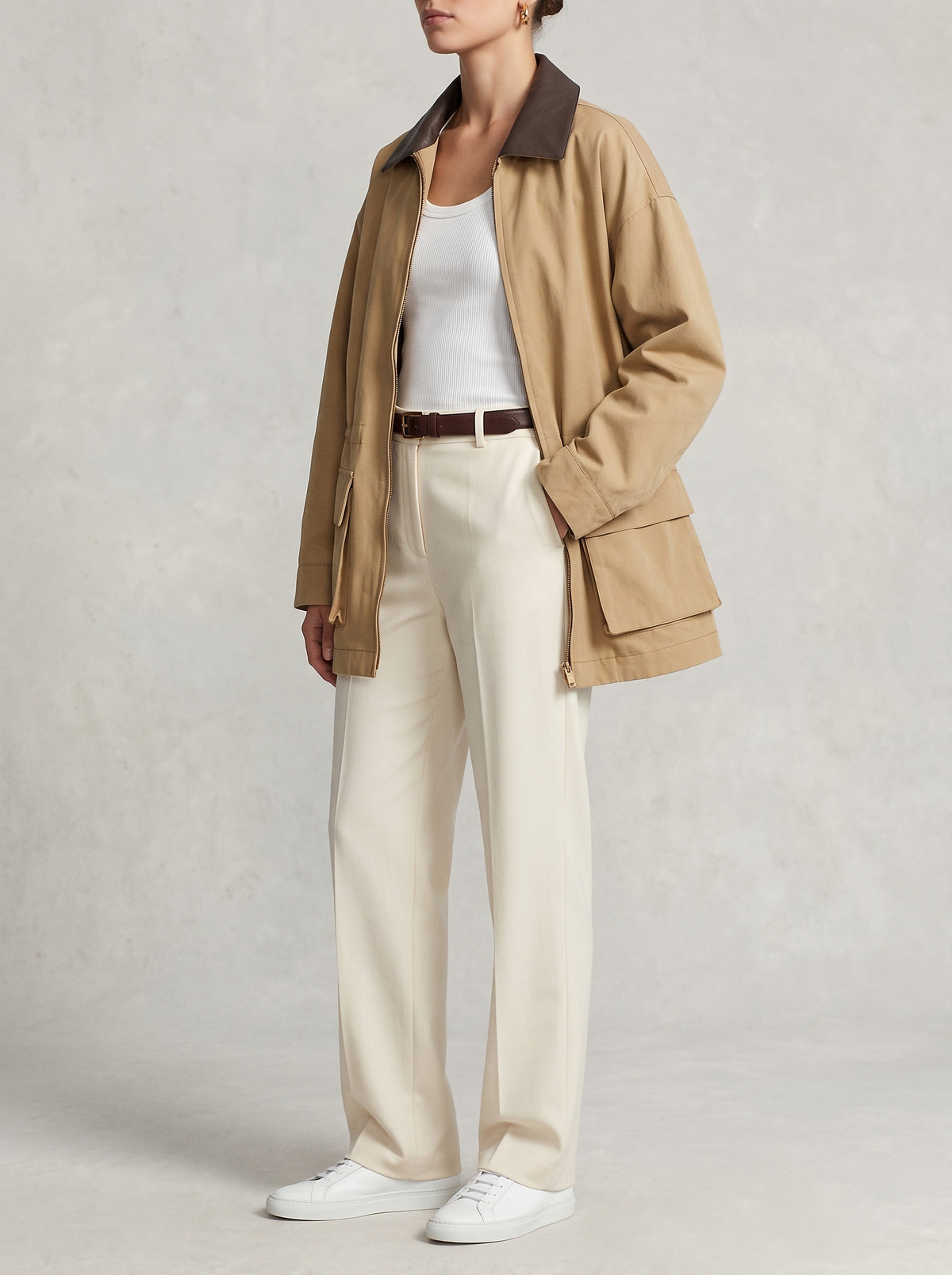 Christina Cropped Pocket Trench Coat