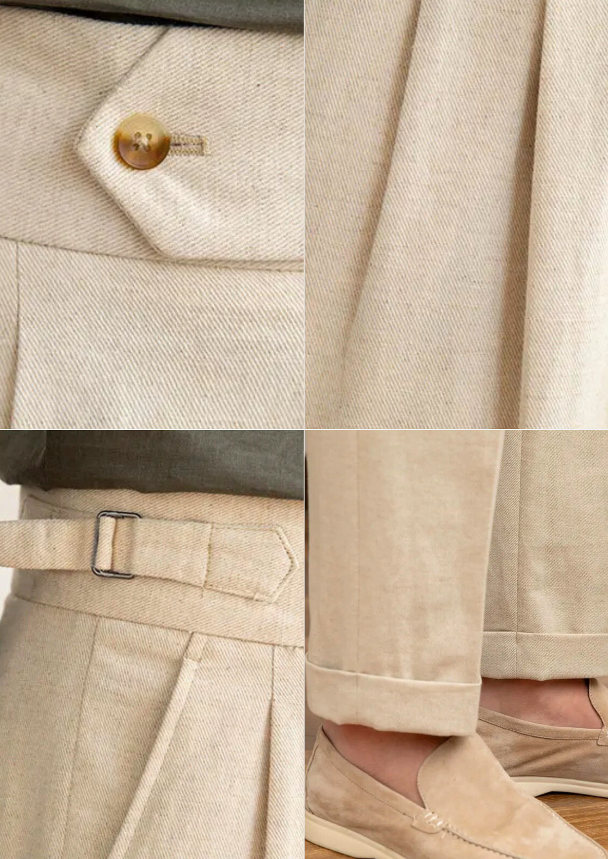 Pantalon côtier à pinces Napoli sable