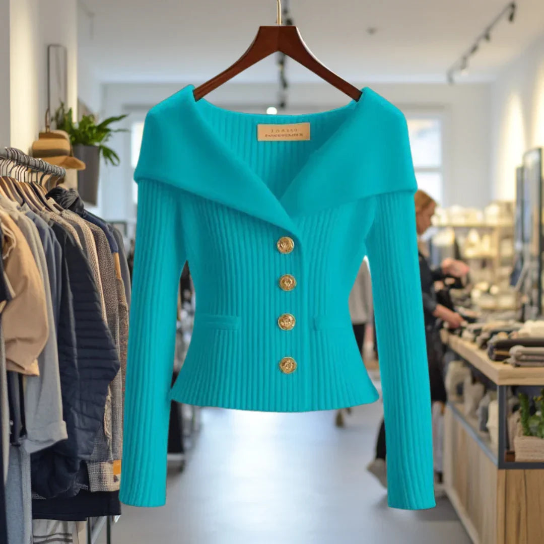 MORGANE — Cardigan Boutonné à Col Large