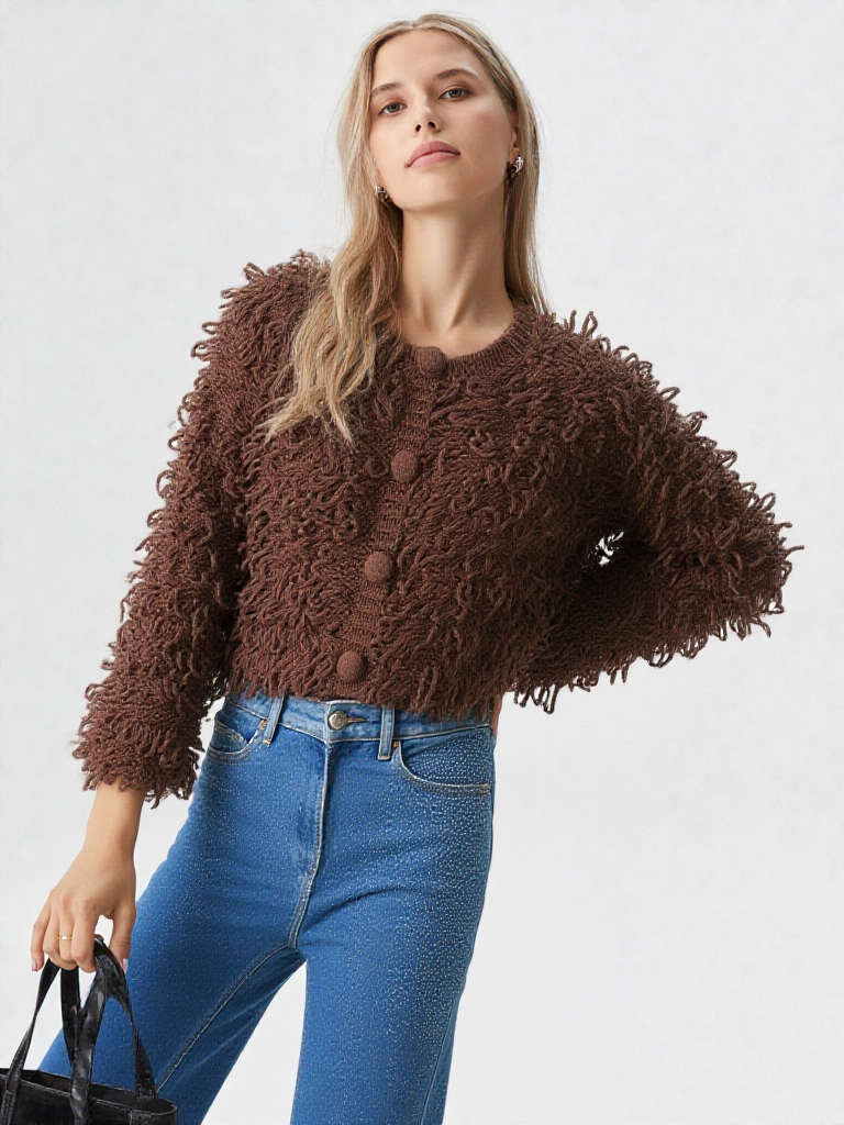 MARGUERITE — Gilet en Maille à Franges