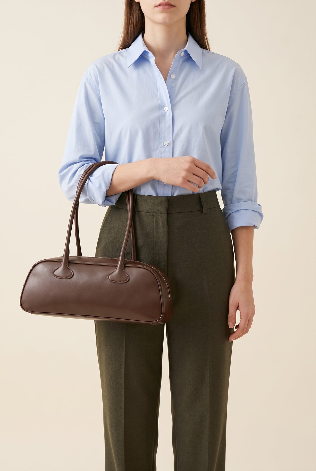Sophia Long-Strap Shoulder Bag — On-Model View