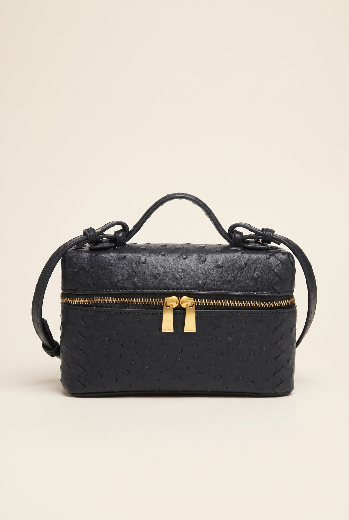 Delphine Ostrich-Effect Box Bag