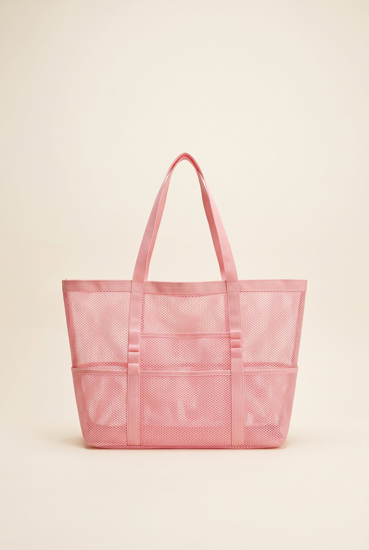 Layla Large Canvas Beach Tote — Pink
