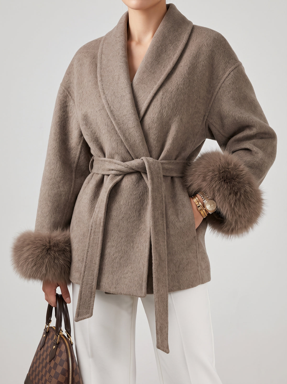 Grace Faux Fur Coat — Brown