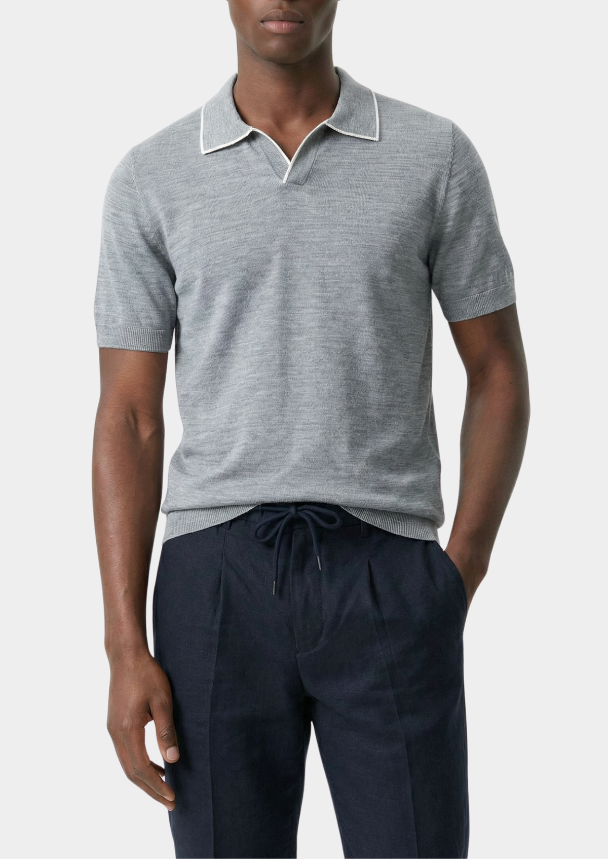 Polo léger Ellis gris clair