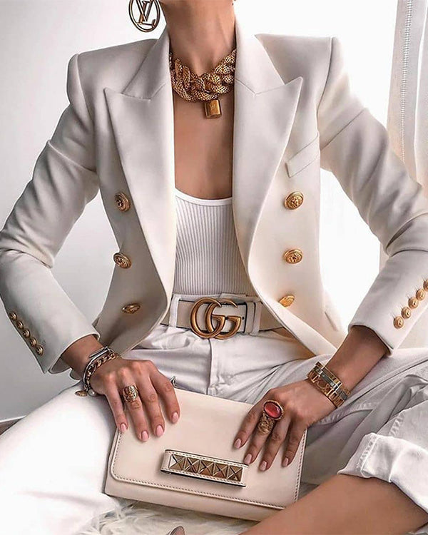Tailleur Blazer Croisé Décontracté