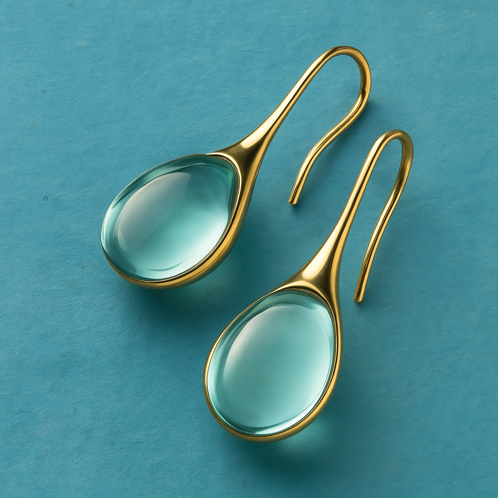 Boucles d'oreilles goutte dorée et argentée