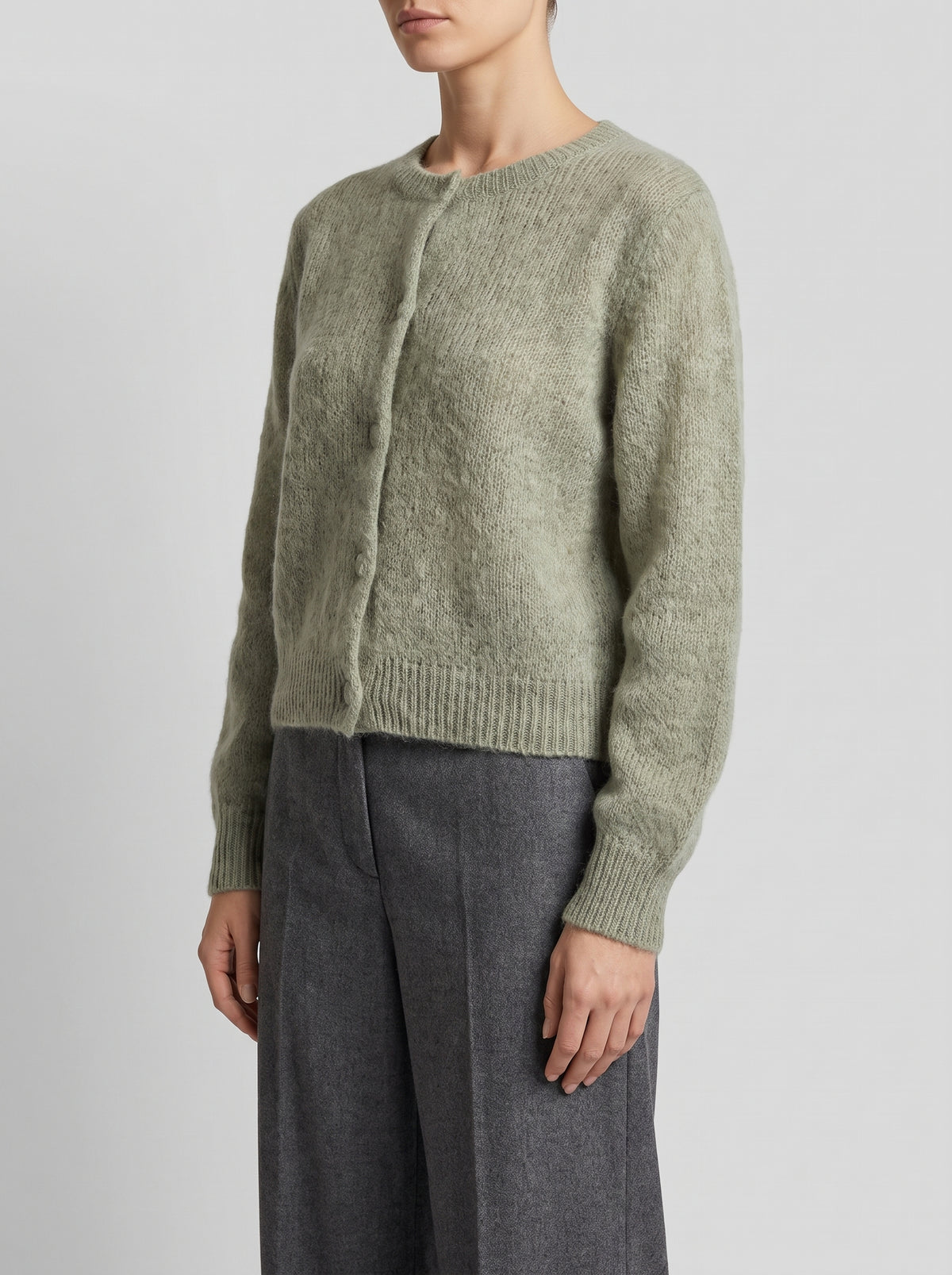 Rachel Oversized Fluffy Knit Cardigan - Olive