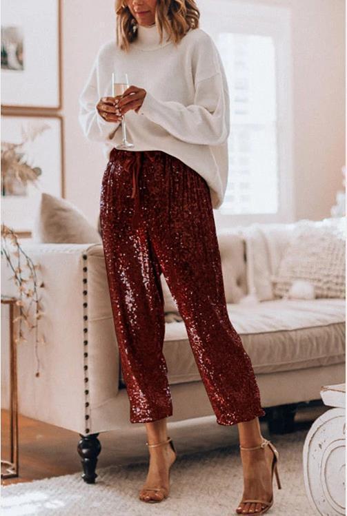 Pantalon de Soirée à Sequins, Style Jogging (SOLDE)