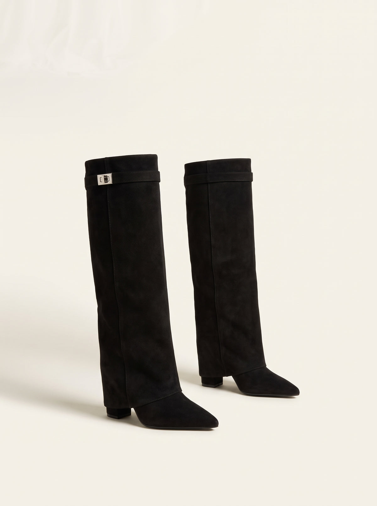 Bottes hautes Kyla en daim - Noir