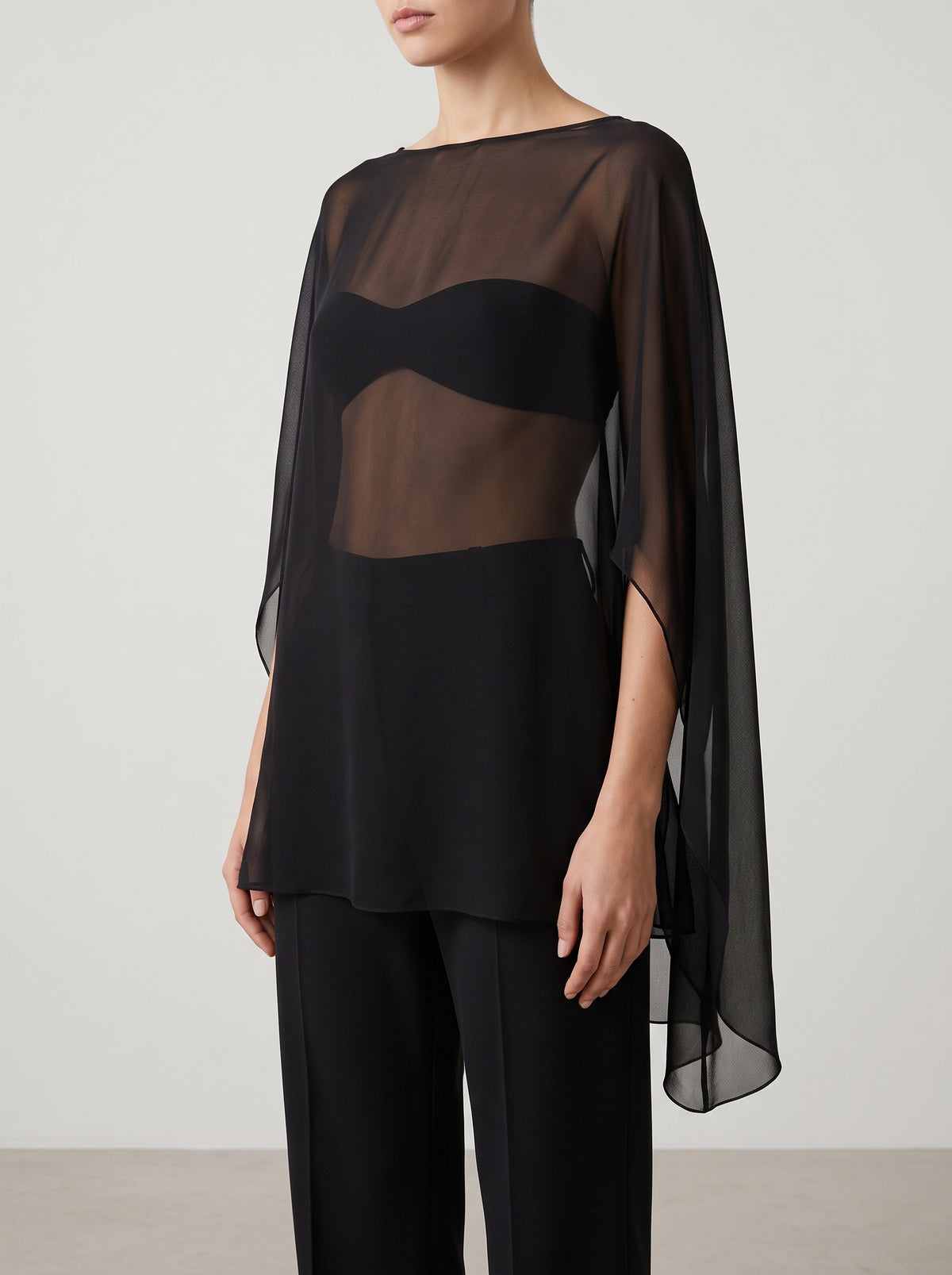 Samantha Oversized Beach Blouse — Black
