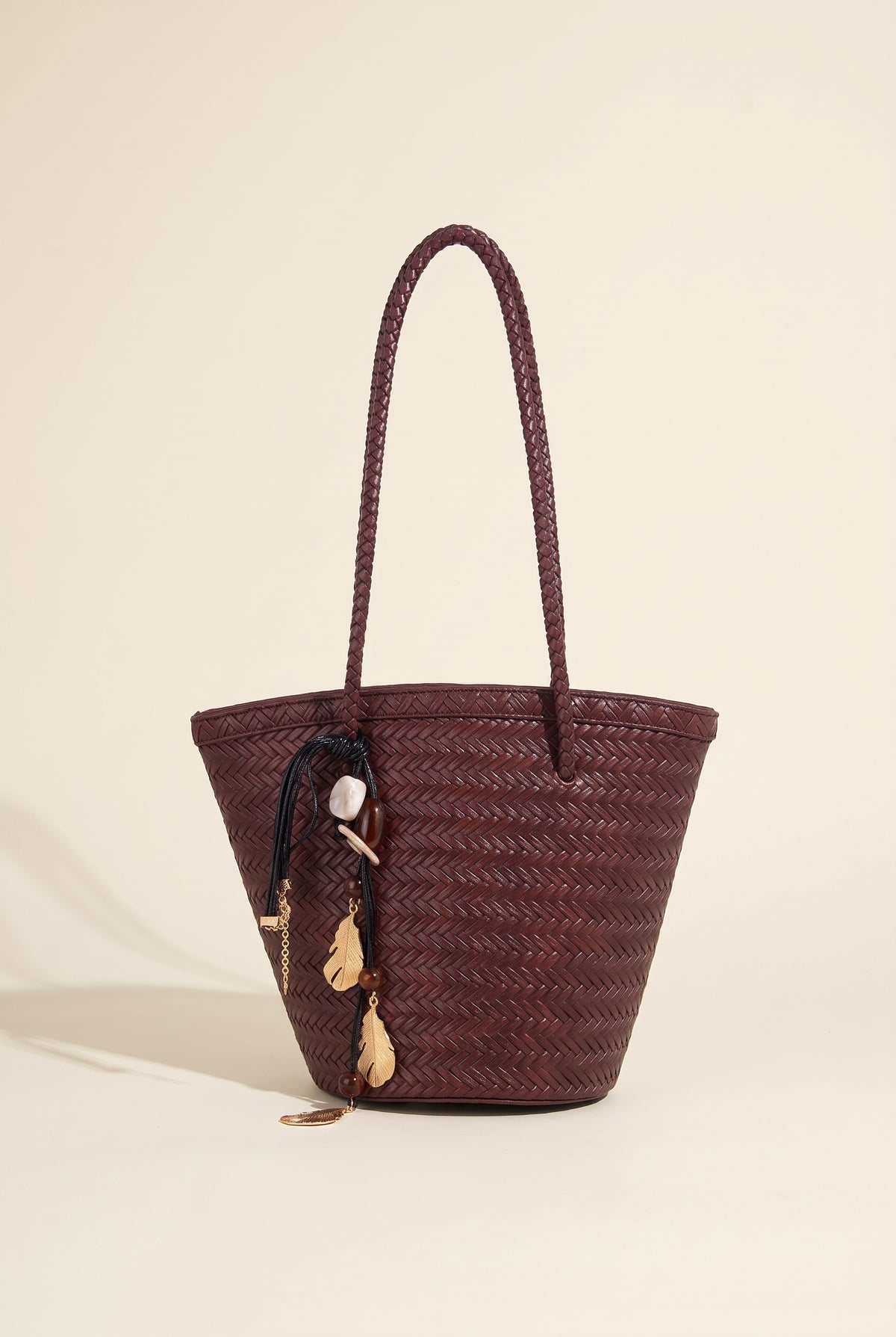 Meryl Woven Bucket Bag with Pouch