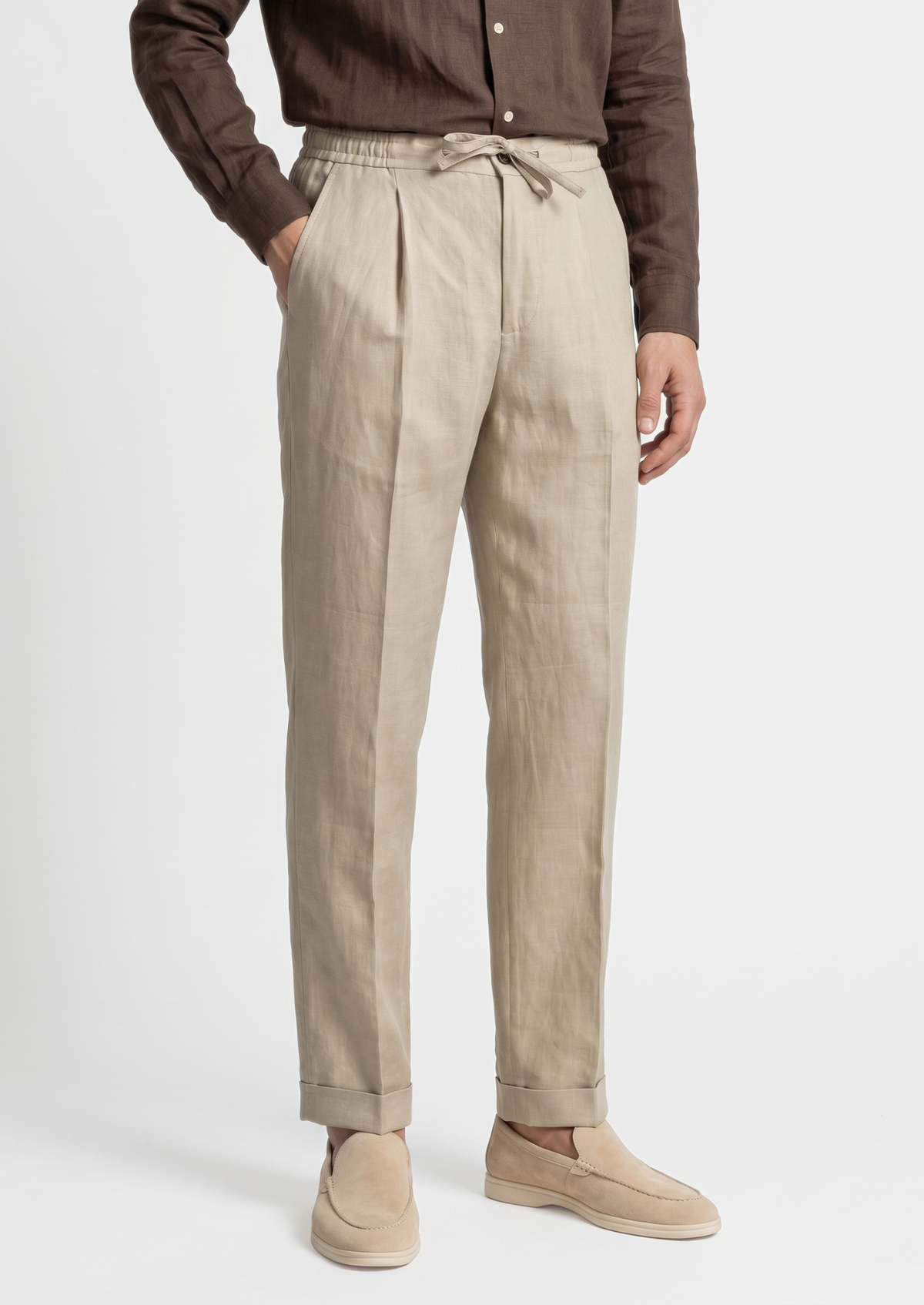 Pantalon côtier à cordon sable