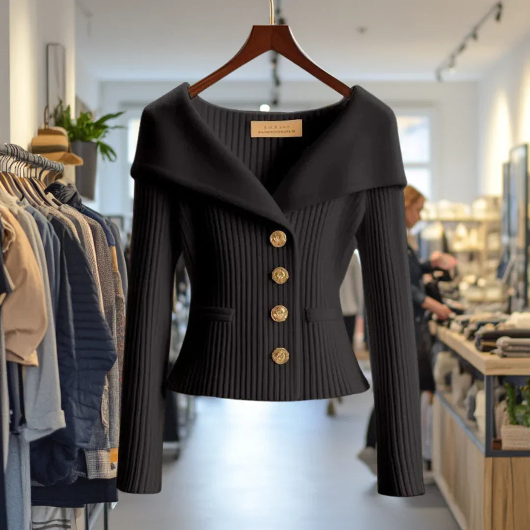 MORGANE — Cardigan Boutonné à Col Large