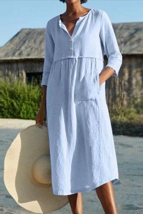 Robe Extra-Douce en Coton et Lin
